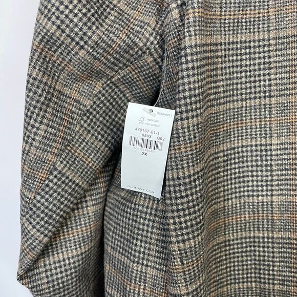 Old Navy Relaxed Blazer Jacket Brown Plaid Classic Womens Plus Size 2X New NWT - Picture 13 of 17